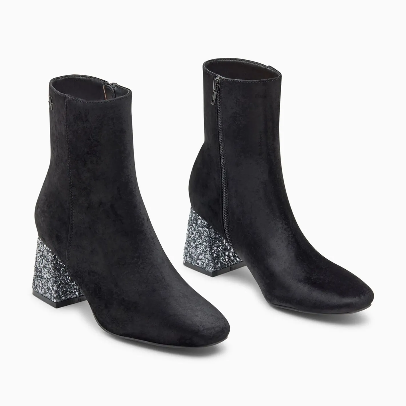 Vanessa Wu Bottines New York Noires A Talon Paillete Argent Sale