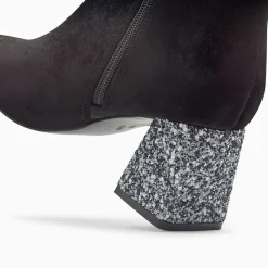 Vanessa Wu Bottines New York Noires A Talon Paillete Argent Sale