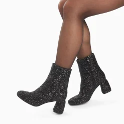 Vanessa Wu Bottines Pailletees Londres Noires A Talon Outlet