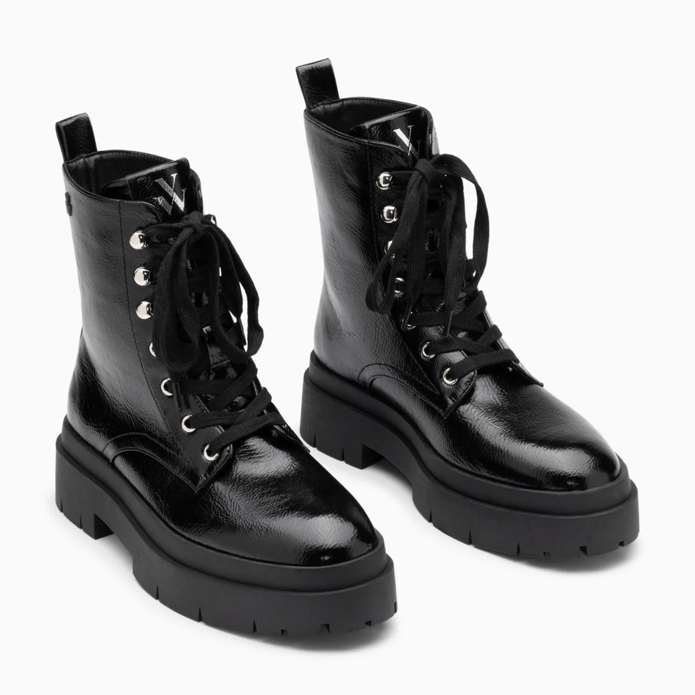 Vanessa Wu Bottines Rangers Madison Noires A Plateforme Crantee Sale