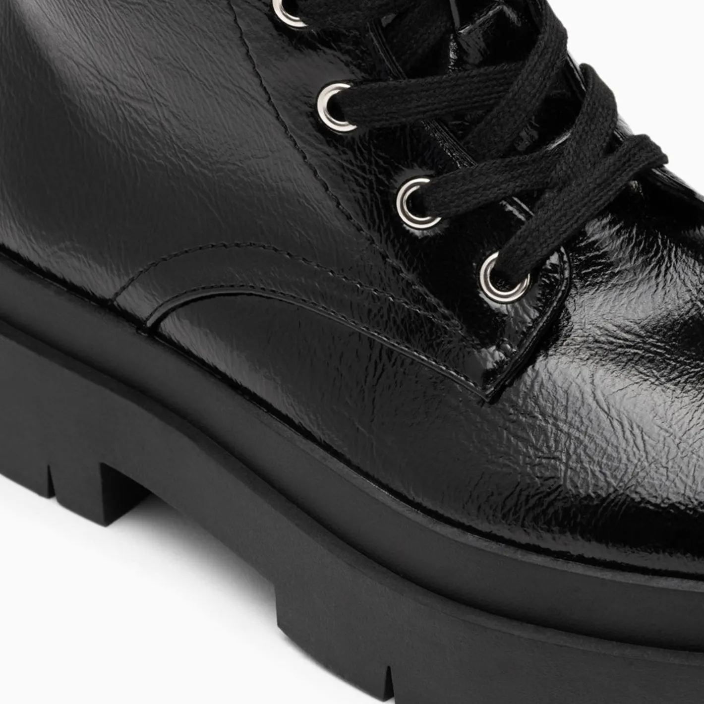 Vanessa Wu Bottines Rangers Madison Noires A Plateforme Crantee Sale