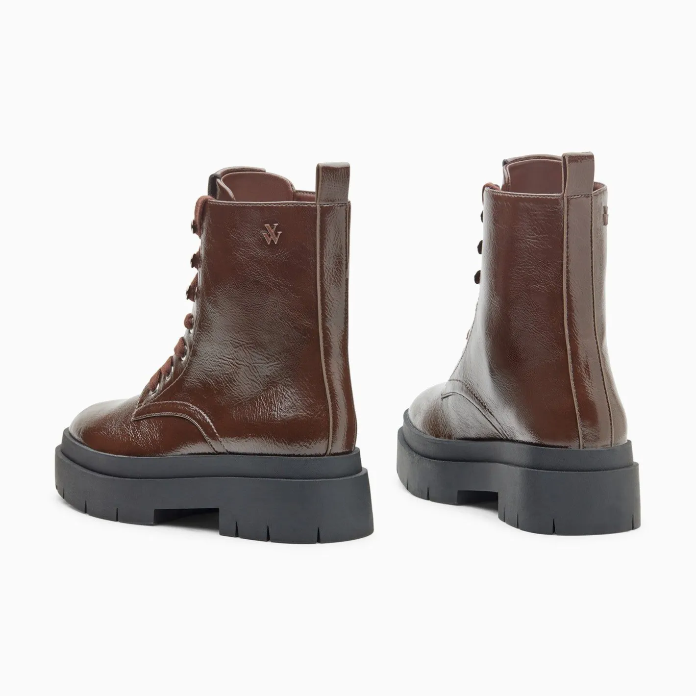 Vanessa Wu Bottines Rangers Madison Marron A Plateforme Crantee Hot