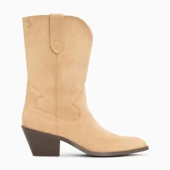 Vanessa Wu Bottines Santiags Beverly Beiges Mi-Mollet Hot