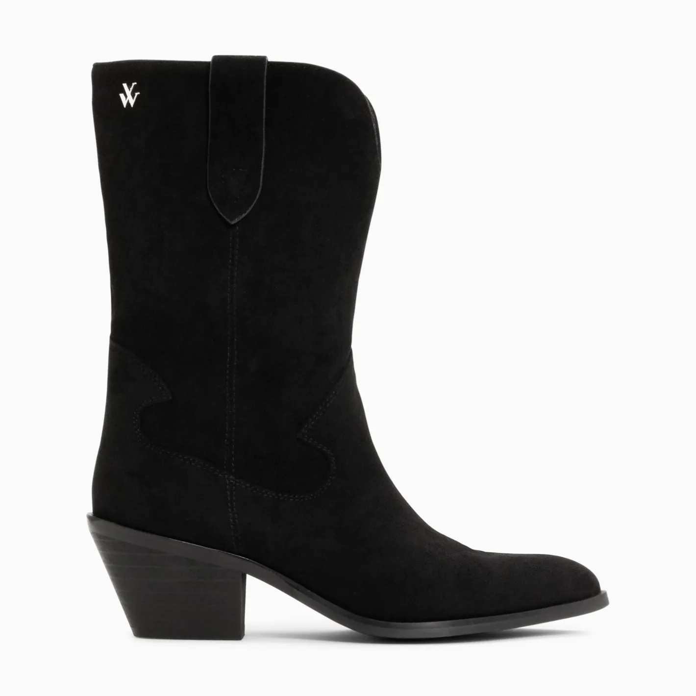 Vanessa Wu Bottines Santiags Beverly Noires Mi-Mollet Sale