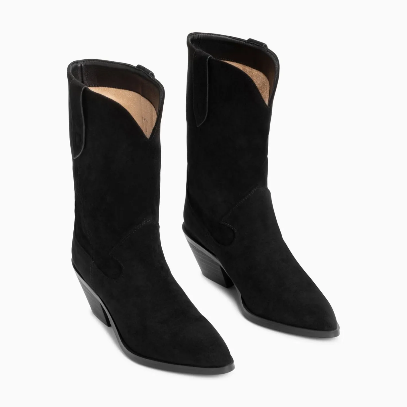 Vanessa Wu Bottines Santiags Beverly Noires Mi-Mollet Sale