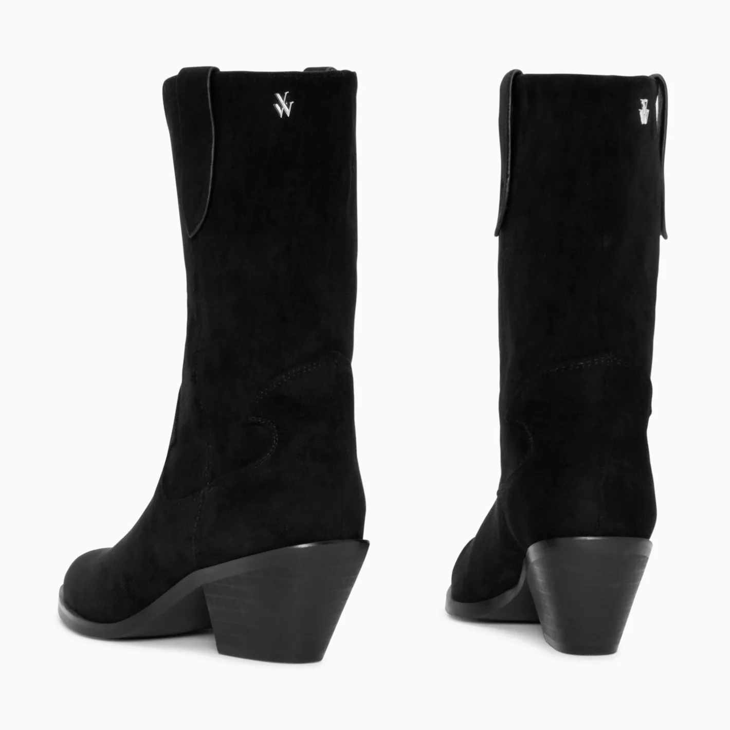 Vanessa Wu Bottines Santiags Beverly Noires Mi-Mollet Sale