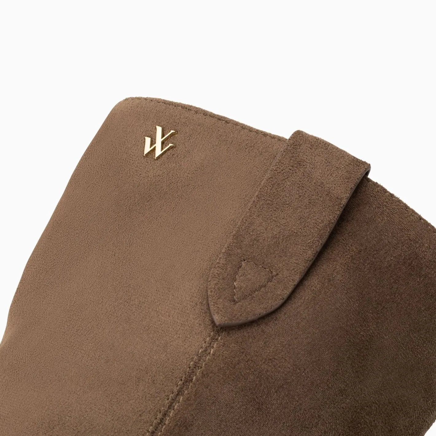 Vanessa Wu Bottines Santiags Beverly Taupe Mi-Mollet Sale