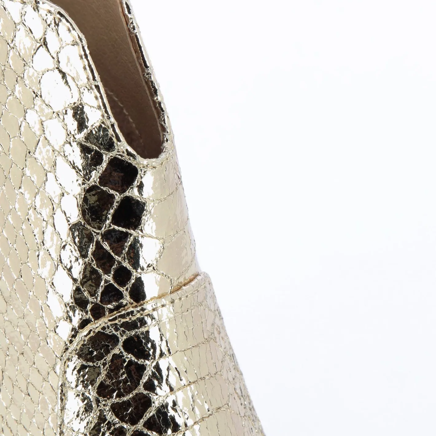 Vanessa Wu Bottines Santiags Caroline Or Effet Serpent Discount
