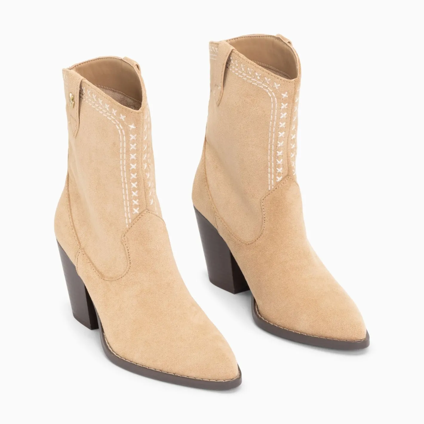 Vanessa Wu Bottines Santiags Danae Montantes Beiges A Broderies Best