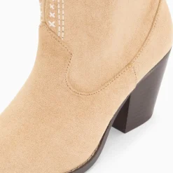 Vanessa Wu Bottines Santiags Danae Montantes Beiges A Broderies Best