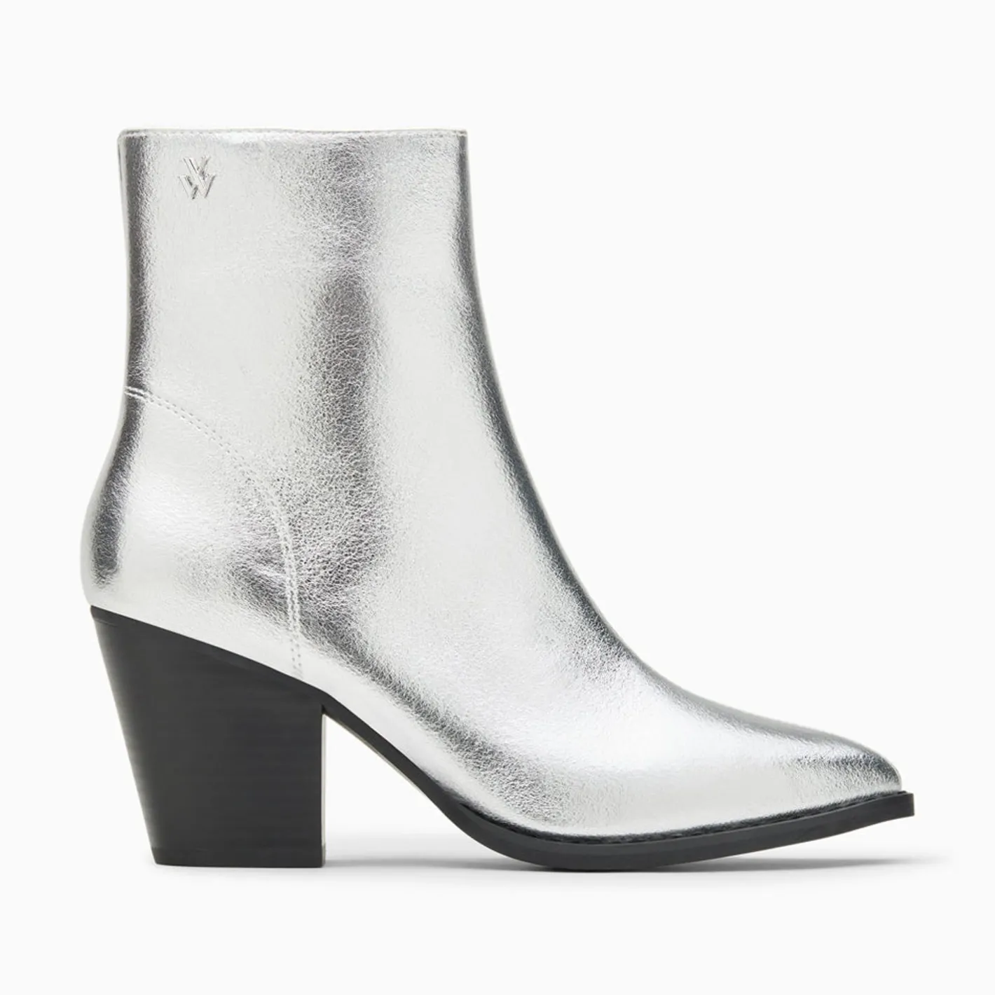 Vanessa Wu Bottines Santiags Dina Argent A Talon Sale