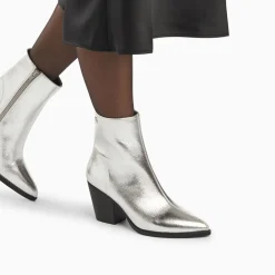 Vanessa Wu Bottines Santiags Dina Argent A Talon Sale