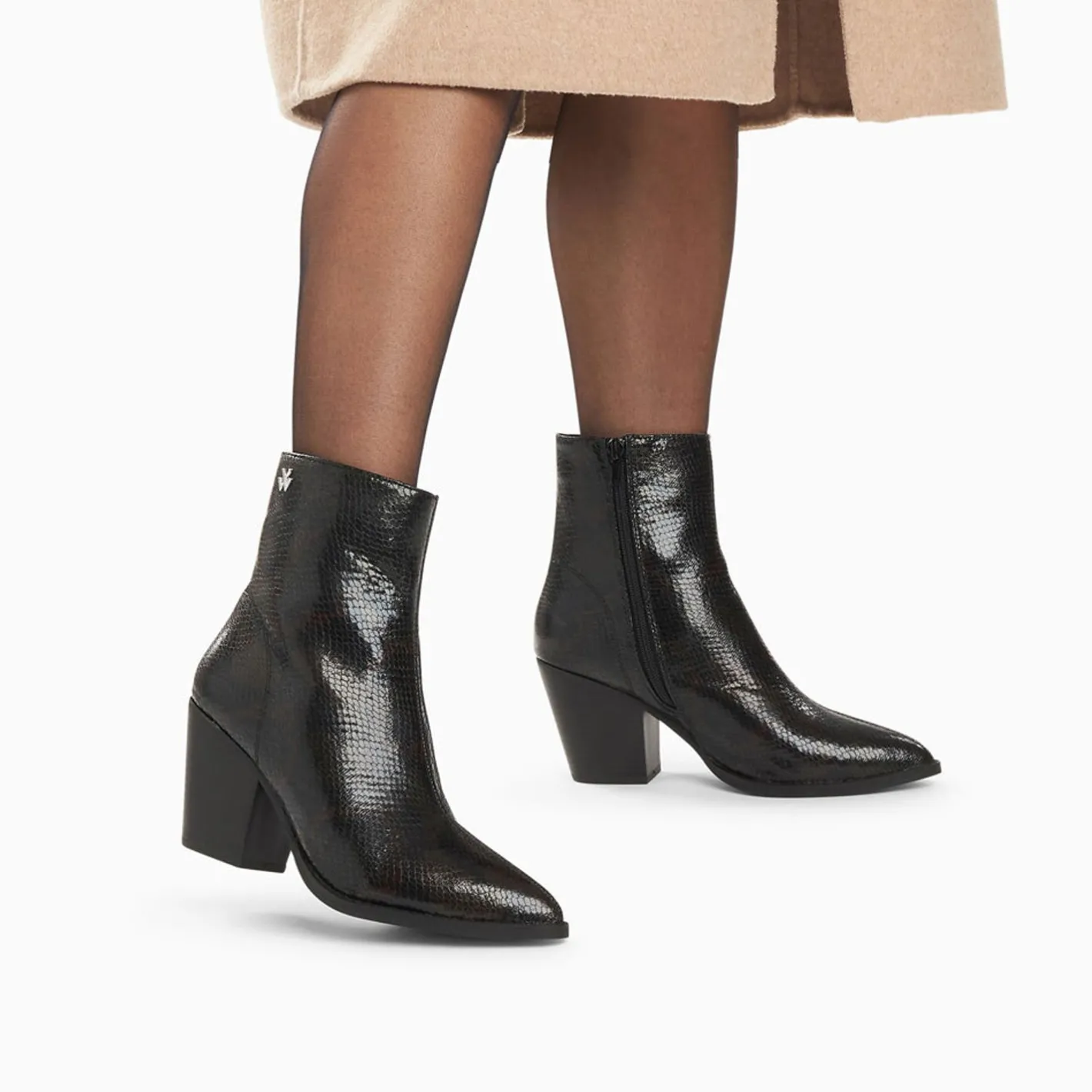 Vanessa Wu Bottines Santiags Dina Noir Serpent A Talon Discount