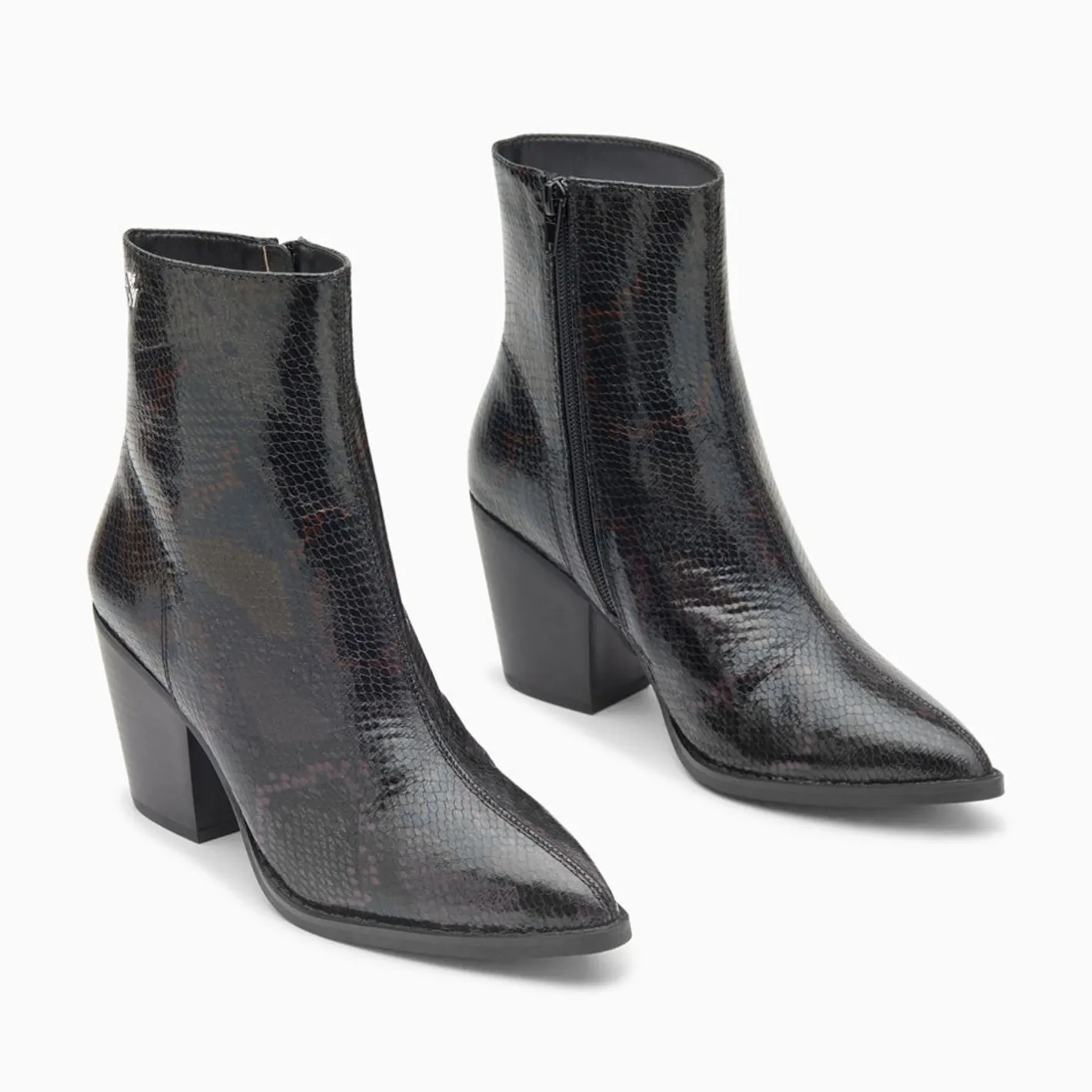 Vanessa Wu Bottines Santiags Dina Noir Serpent A Talon Discount