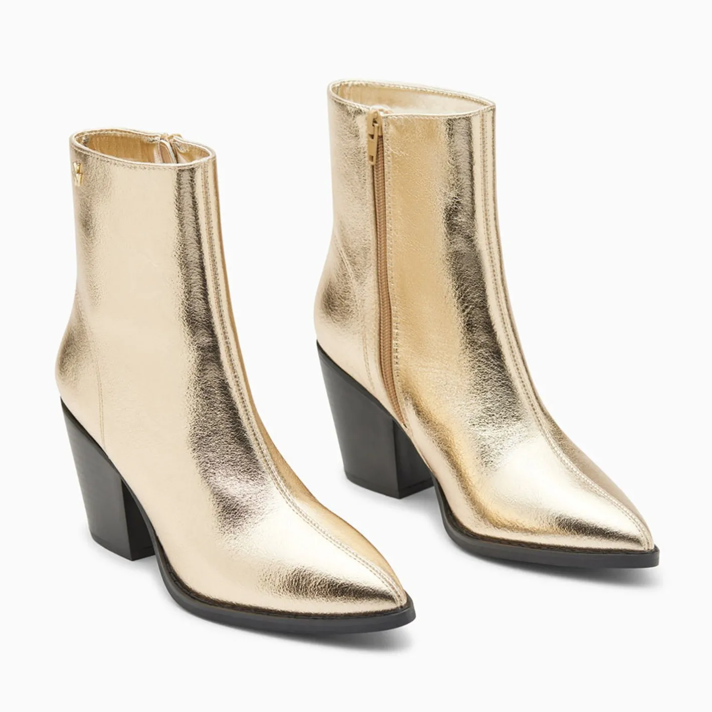 Vanessa Wu Bottines Santiags Dina Or A Talon New