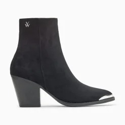 Vanessa Wu Bottines Santiags Jenn Noires A Talon New