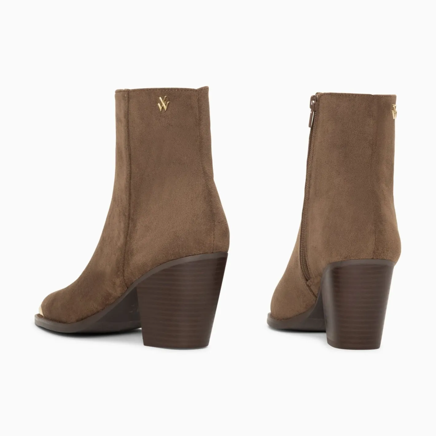 Vanessa Wu Bottines Santiags Jenn Taupe A Talon Outlet