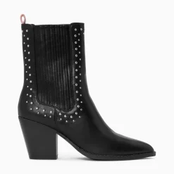 Vanessa Wu Bottines Santiags Rivoli Montantes Noires A Clous Outlet