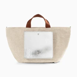 Vanessa Wu Cabas Iris Beige A Pochette Argent Clearance