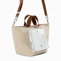Vanessa Wu Cabas Iris Beige A Pochette Argent Clearance