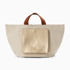 Vanessa Wu Cabas Iris Beige A Pochette Or Outlet