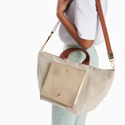 Vanessa Wu Cabas Iris Beige A Pochette Or Outlet