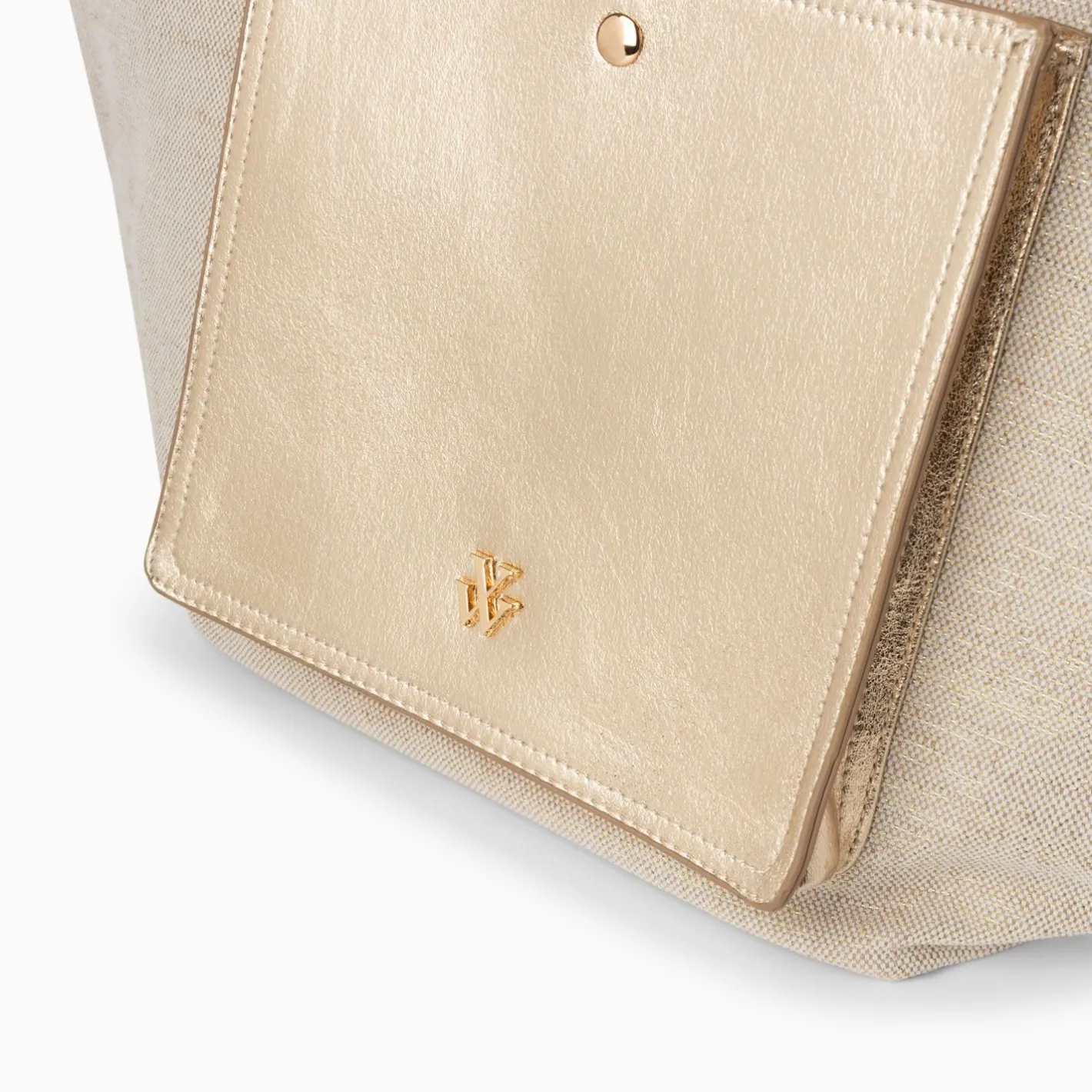 Vanessa Wu Cabas Iris Beige A Pochette Or Outlet