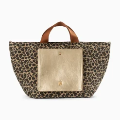 Vanessa Wu Cabas Iris Leopard A Pochette Or New