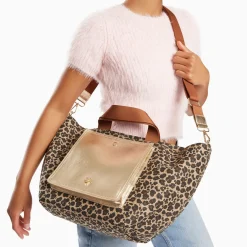 Vanessa Wu Cabas Iris Leopard A Pochette Or New