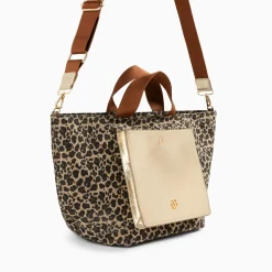 Vanessa Wu Cabas Iris Leopard A Pochette Or New