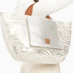 Vanessa Wu Cabas Roxanna Argent Imprime Zebre A Pochette Hot