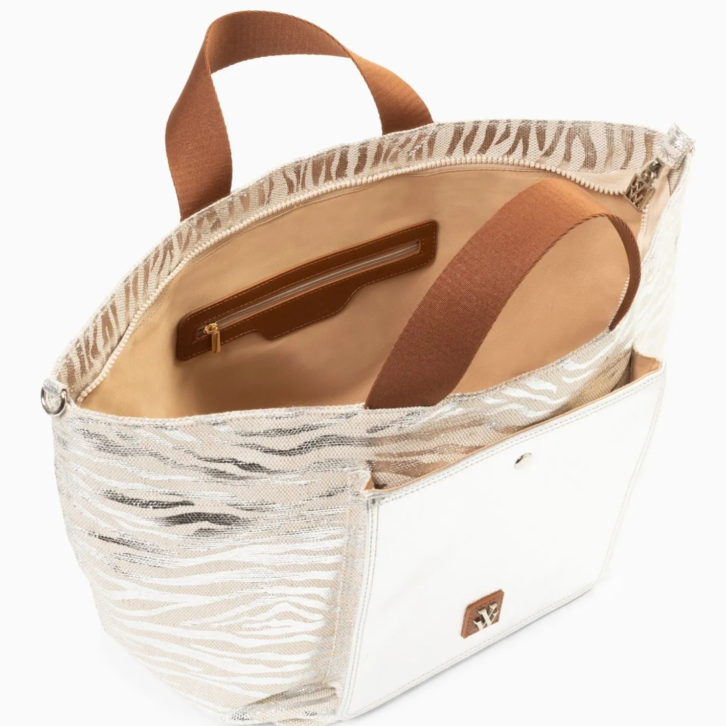 Vanessa Wu Cabas Roxanna Argent Imprime Zebre A Pochette Hot