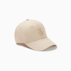 Vanessa Wu Casquette Clem Beige A Monogramme Brode Sale