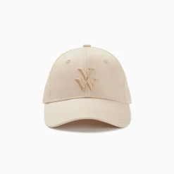 Vanessa Wu Casquette Clem Beige A Monogramme Brode Sale