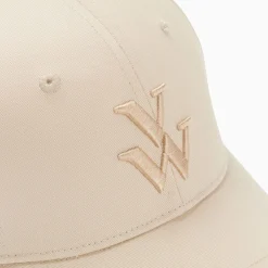 Vanessa Wu Casquette Clem Beige A Monogramme Brode Sale