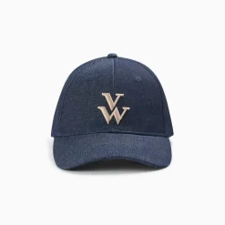 Vanessa Wu Casquette Clem Denim A Monogramme Brode Hot