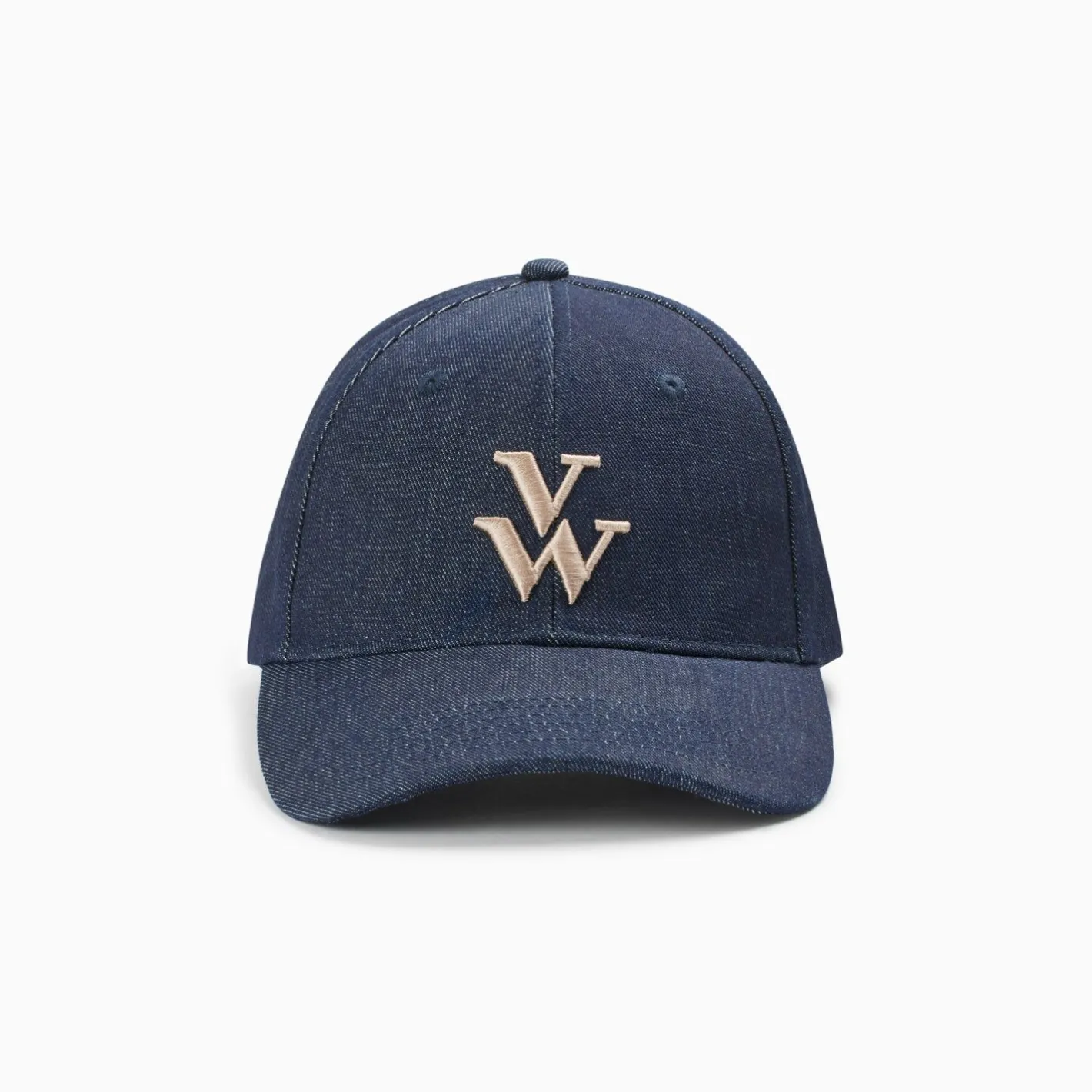 Vanessa Wu Casquette Clem Denim A Monogramme Brode Hot
