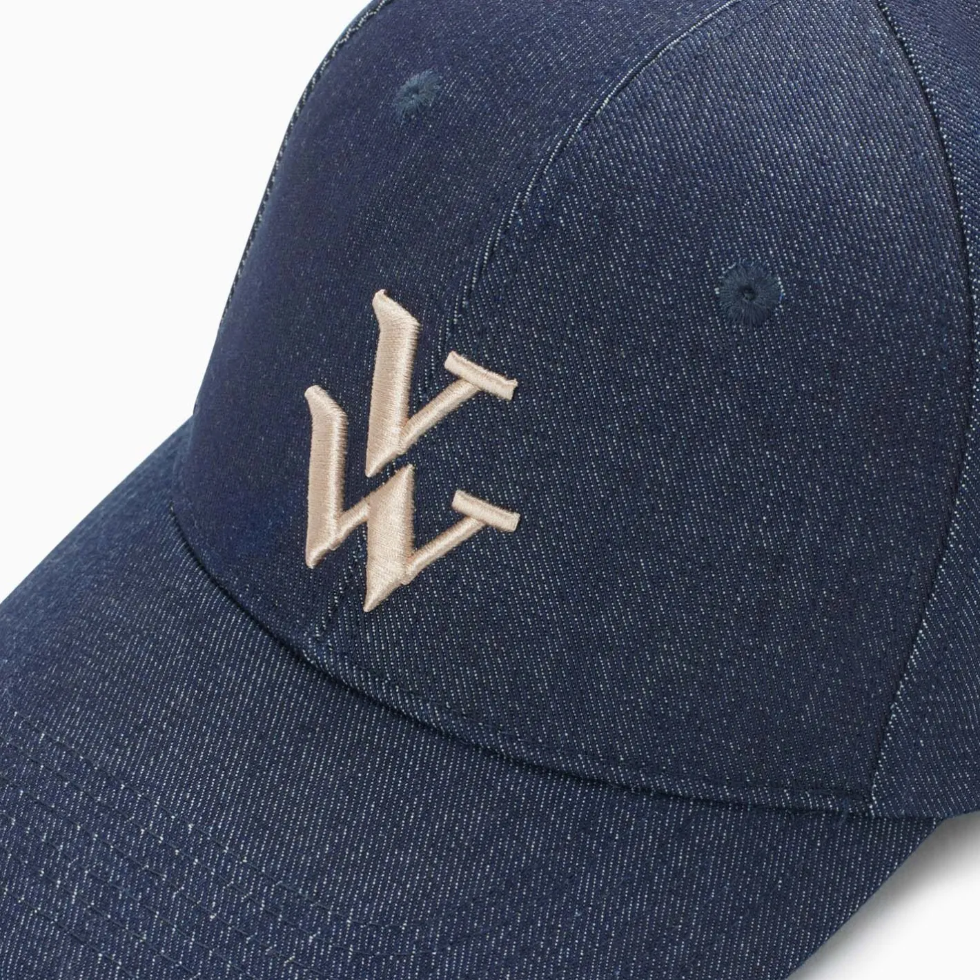 Vanessa Wu Casquette Clem Denim A Monogramme Brode Hot