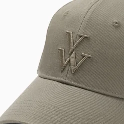 Vanessa Wu Casquette Clem Kaki A Monogramme Brode