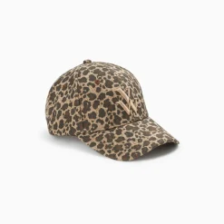 Vanessa Wu Casquette Clem Leopard A Monogramme Brode