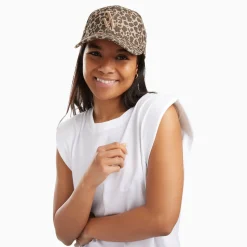 Vanessa Wu Casquette Clem Leopard A Monogramme Brode