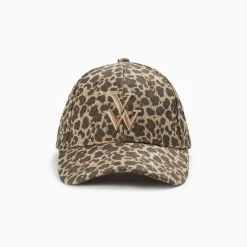 Vanessa Wu Casquette Clem Leopard A Monogramme Brode
