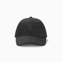 Vanessa Wu Casquette Clem Noire A Monogramme Brode Discount
