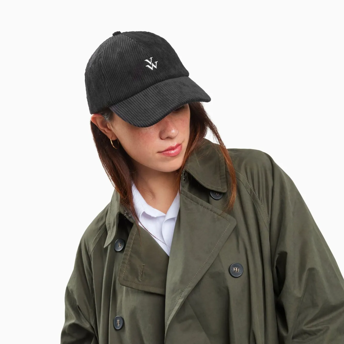 Vanessa Wu Casquette Jess Noire En Velours Cotele New