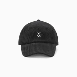Vanessa Wu Casquette Jess Noire En Velours Cotele New