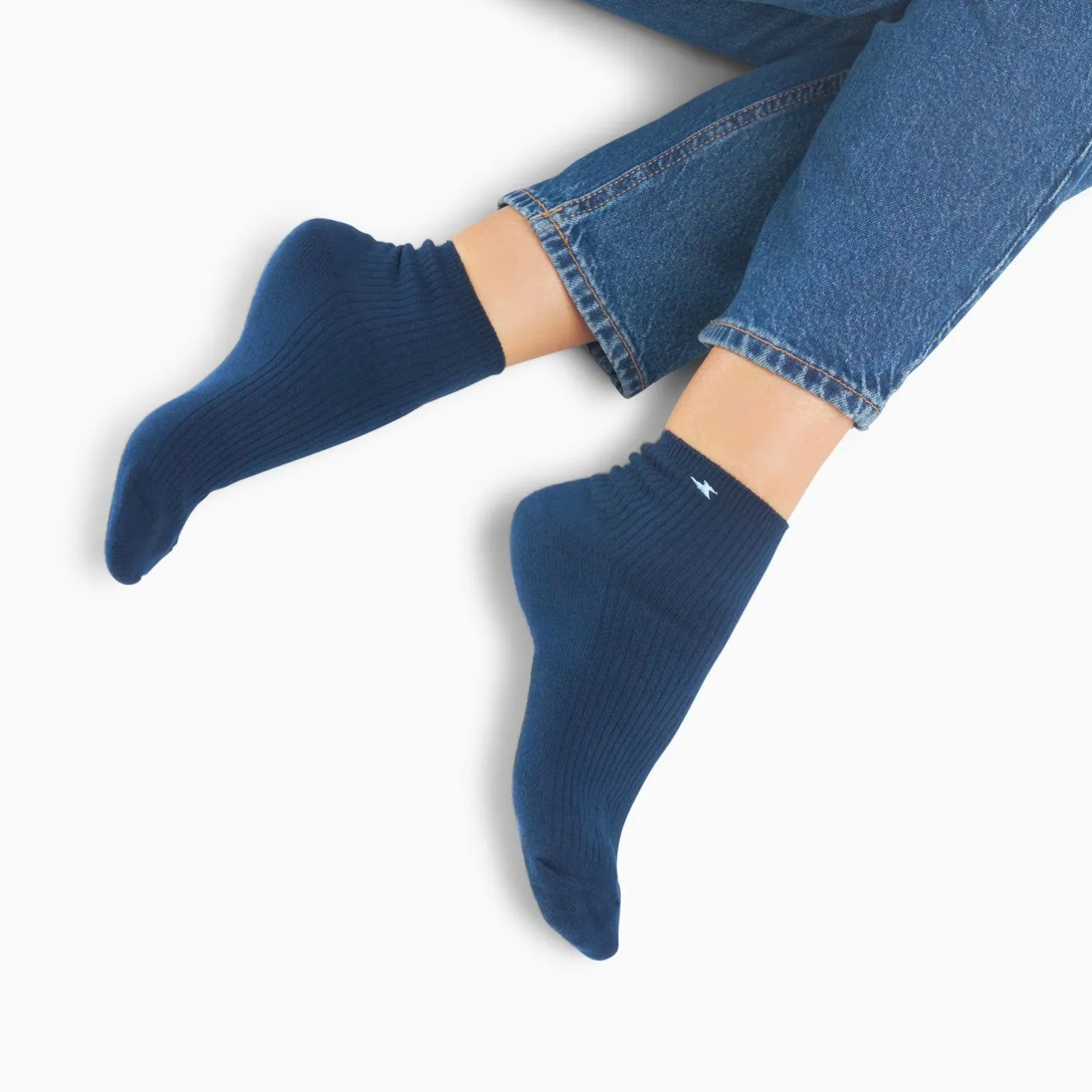 Vanessa Wu Chaussettes Courtes Amy Bleu Marine Cotelees Hot