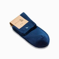 Vanessa Wu Chaussettes Courtes Amy Bleu Marine Cotelees Hot