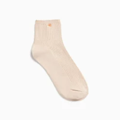 Vanessa Wu Chaussettes Courtes Amy Beiges Cotelees Clearance