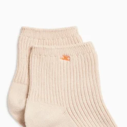 Vanessa Wu Chaussettes Courtes Amy Beiges Cotelees Clearance
