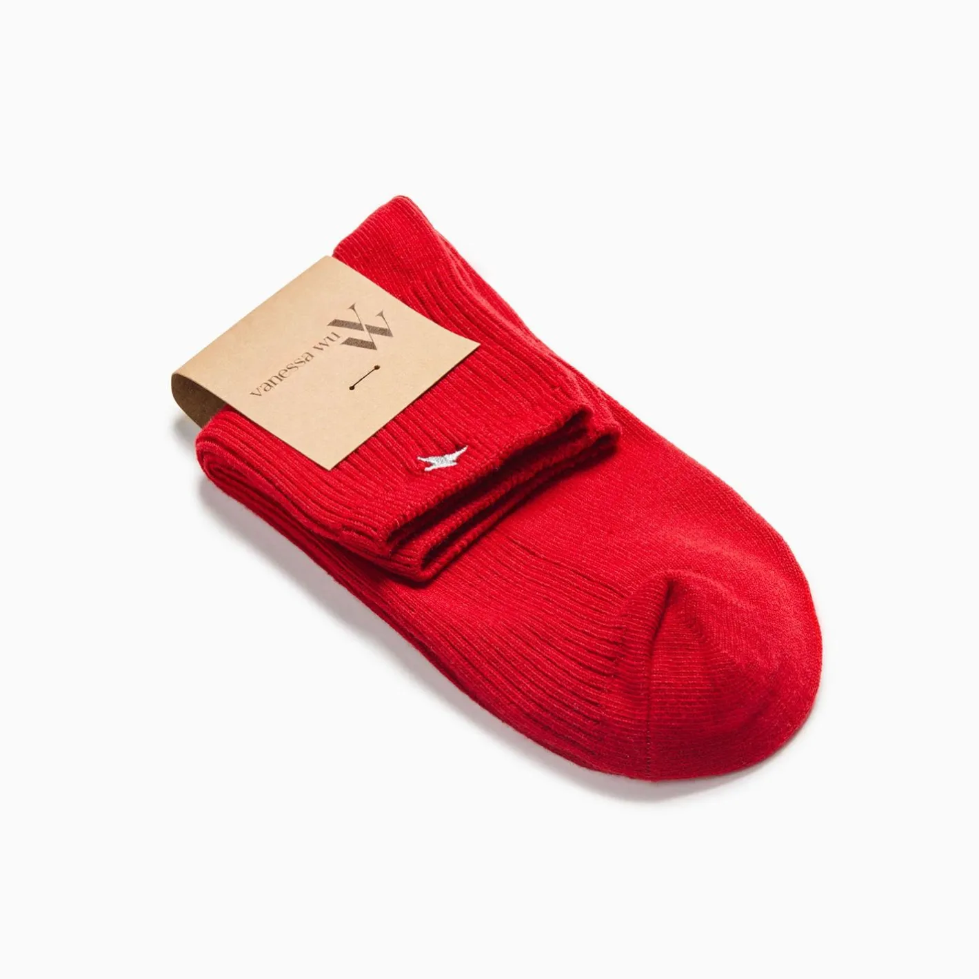 Vanessa Wu Chaussettes Courtes Amy Rouges Cotelees Outlet